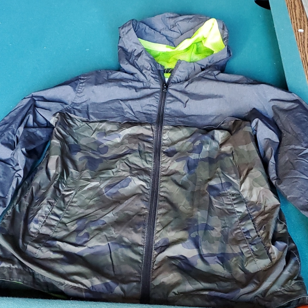Boys rain jacket with hoodie
